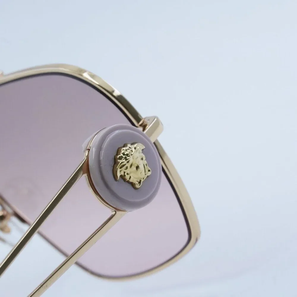Versace VE2269 10027E Sunglasses Gold Geometric Frame, Pink Mirror Lenses - Picture 11 of 14